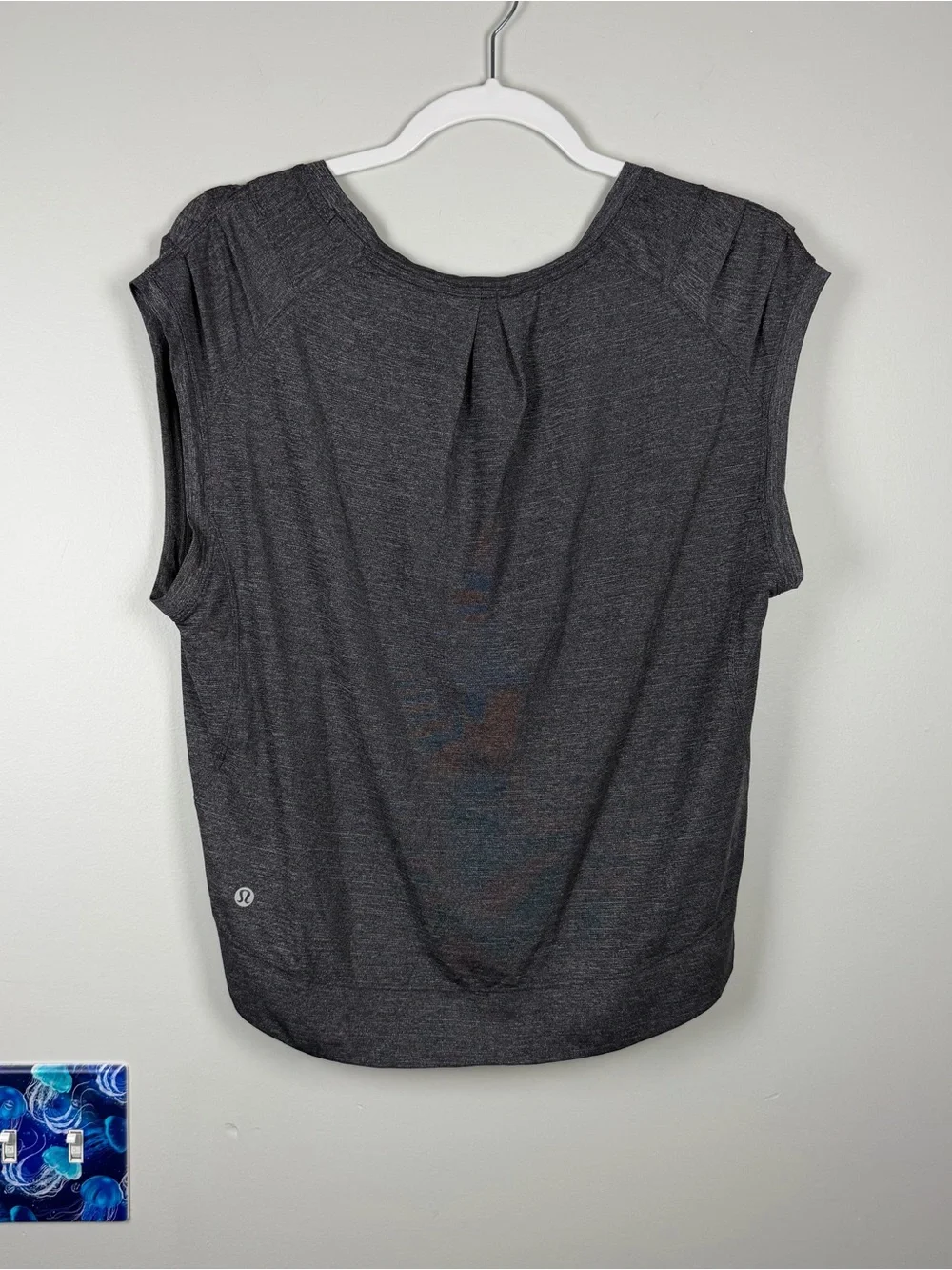 Lululemon Gait Keeper Short Sleeve Heathered Gray W3AU5S Black Running Top Sz 10